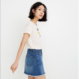 Madewell Rigid Denim A-Line Skirt in Leandra